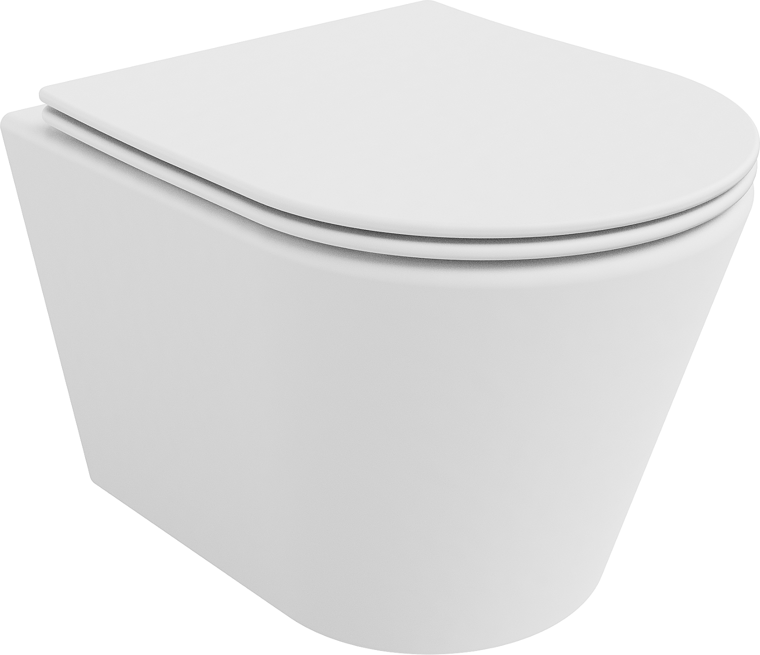 Mexen Rico WC mísa Rimless s pomalu padající deskou slim, duroplast, Matná bílá - 30724001