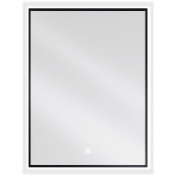 Mexen Erma podsvícené koupelnové zrcadlo 60 x 80 cm, LED 6000K, ventilátor, rama Černá - 9814-060-080-611-70