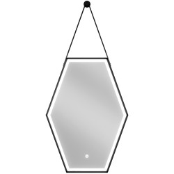 Mexen Orla podsvícené koupelnové zrcadlo 50 x 70 cm, LED 6000K, ventilátor, rama Černá - 9815-050-070-611-70