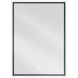 Mexen Erma podsvícené koupelnové zrcadlo 50 x 70 cm, LED 6000K, ventilátor, rama Černá - 9814-050-070-611-70