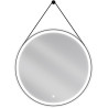 Mexen Reni lustro łazienkowe podświetlane, okragłes 80 cm, LED 6000K, antypara, rama czarna - 9812-080-080-611-70