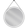 Mexen Reni osvětlené koupelnové zrcadlo, kulaté 90 cm, LED 6000K, antipara, rám černý - 9812-090-090-611-70