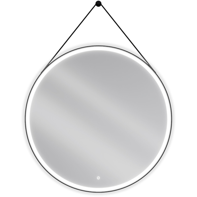 Mexen Reni lustro łazienkowe podświetlane, okrągłe 100 cm, LED 6000K, antypara, rama czarna - 9812-100-100-611-70
