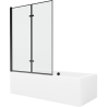 Mexen Cube wanna prostokątna 180 x 80 cm z obudową i parawanem 2-skrzydłowym 120 cm, czarny wzór - 550518080X92120027070