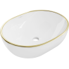 Mexen Viki umywalka nablatowa 48 x 35 cm, biała/złota rant - 21054805