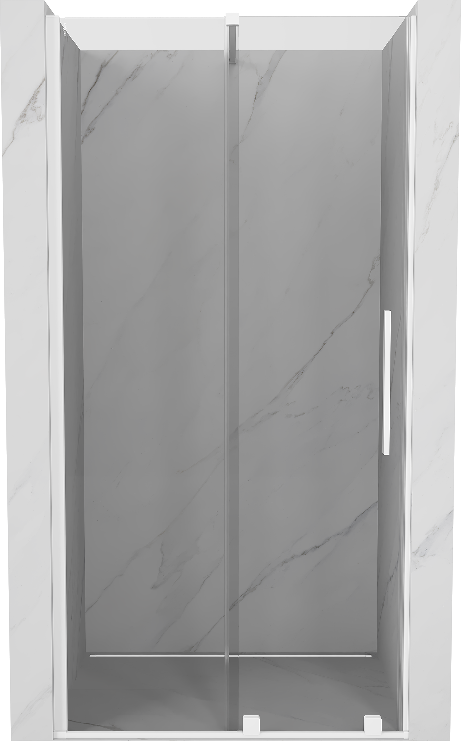 Mexen Velar drzwi prysznicowe rozsuwane 120 cm, transparent, białe - 871-120-000-01-20