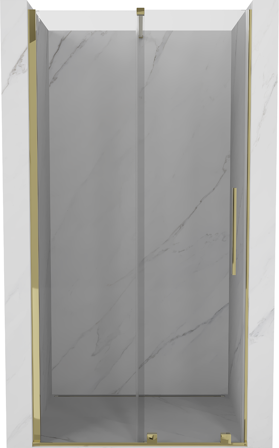 Mexen Velar drzwi prysznicowe rozsuwane 110 cm, transparent, złote - 871-110-000-01-50
