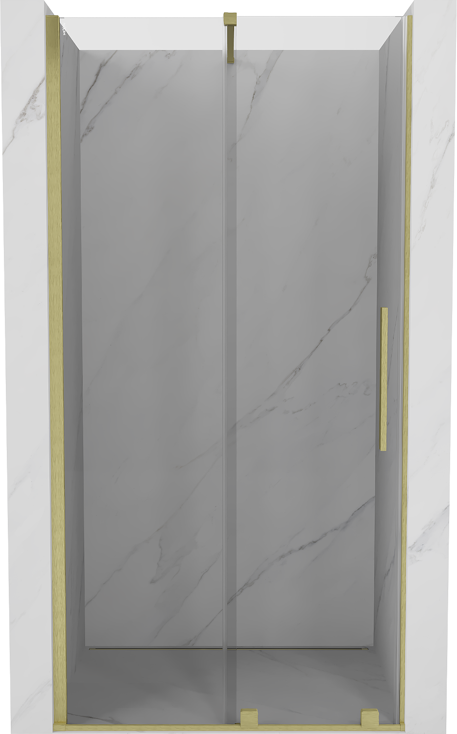 Mexen Velar drzwi prysznicowe rozsuwane 100 cm, transparent, złote szczotkowane - 871-100-000-01-55