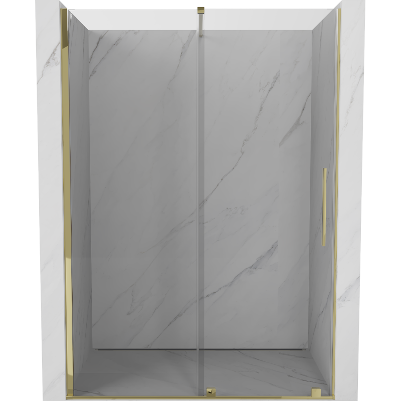 Mexen Velar drzwi prysznicowe rozsuwane 130 cm, transparent, złote - 871-130-000-01-50
