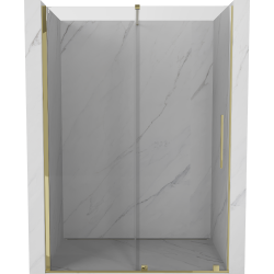 Mexen Velar drzwi prysznicowe rozsuwane 140 cm, transparent, złote - 871-140-000-01-50