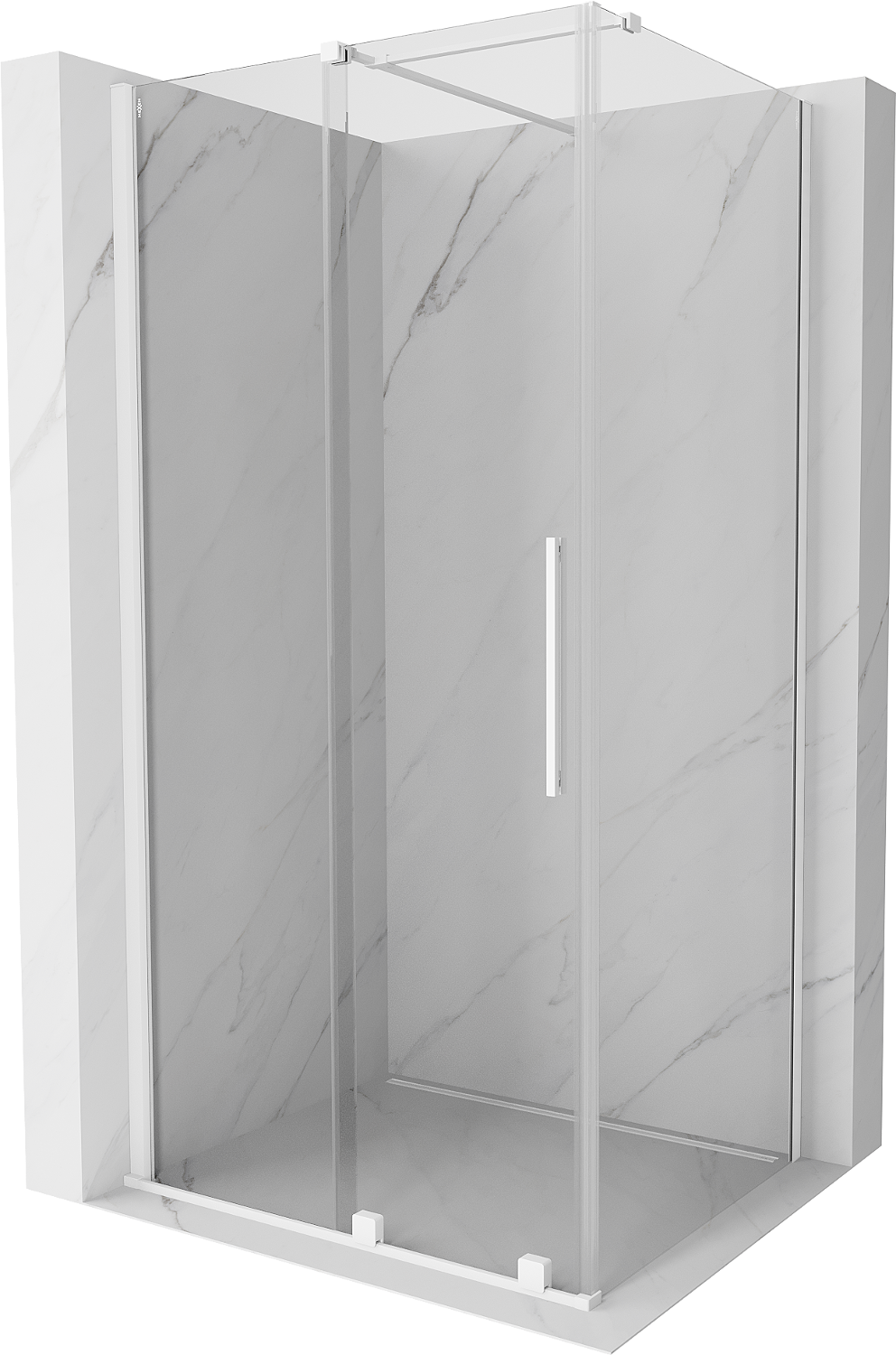 Mexen Velar kabina prysznicowa rozsuwana 90 x 70 cm, transparent, biała - 871-090-070-01-20