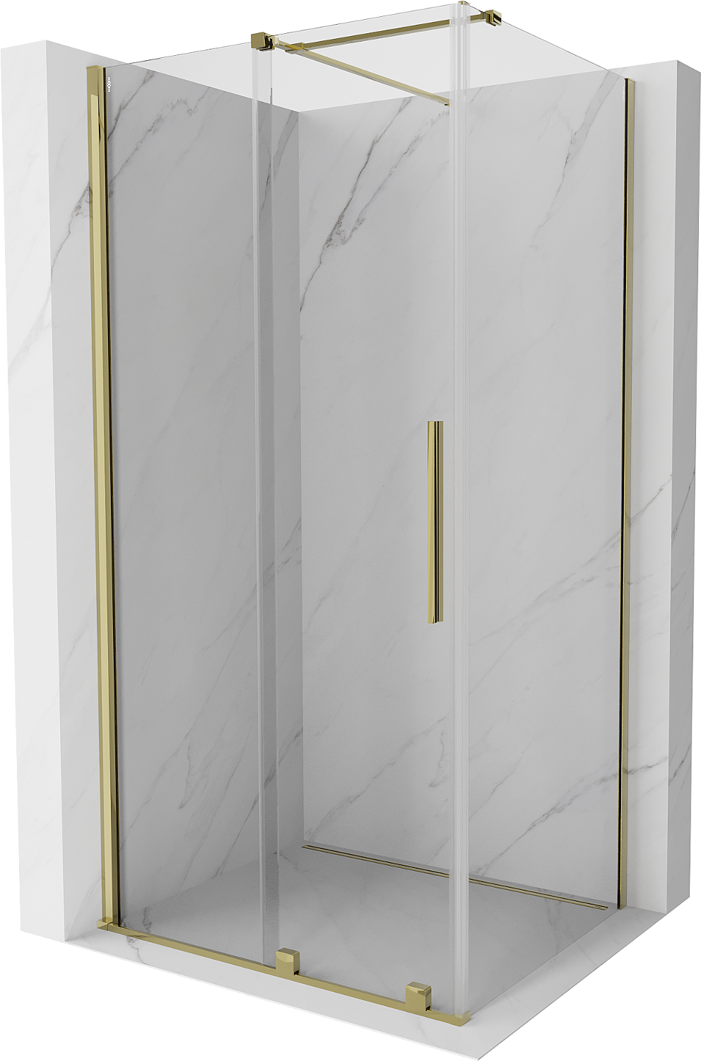 Mexen Velar kabina prysznicowa rozsuwana 110 x 80 cm, transparent, złota - 871-110-080-01-50