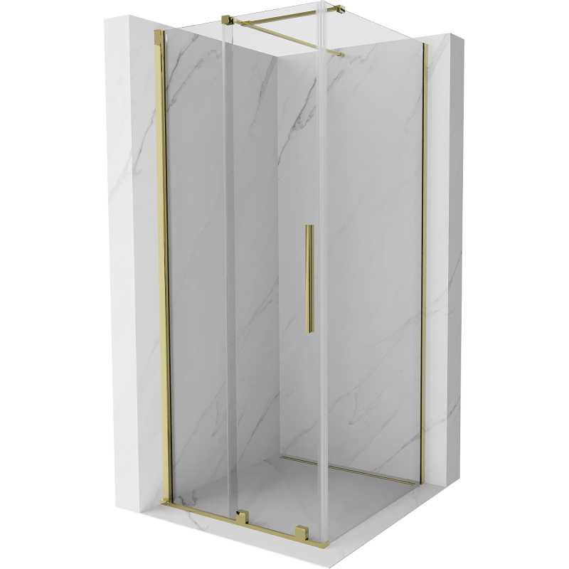 Mexen Velar kabina prysznicowa rozsuwana 110 x 110 cm, transparent, złota - 871-110-110-01-50