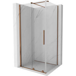 Mexen Velar kabina prysznicowa rozsuwana 90 x 70 cm, transparent, różowe złoto - 871-090-070-01-60