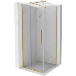 Mexen Velar kabina prysznicowa rozsuwana 120 x 120 cm, transparent, złota szczotkowana - 871-120-120-01-55