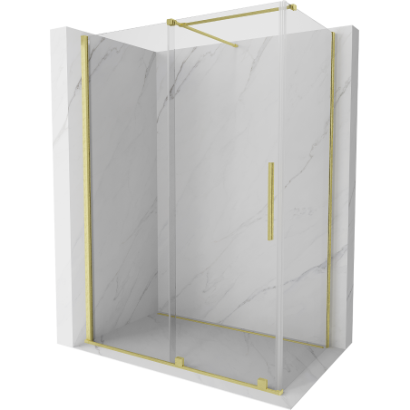 Mexen Velar kabina prysznicowa rozsuwana 160 x 70 cm, transparent, złota szczotkowana - 871-160-070-01-55