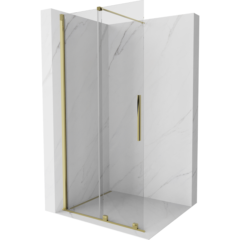 Mexen Velar drzwi prysznicowe rozsuwane Walk-in 75 cm, transparent, złote - 871-075-000-03-50