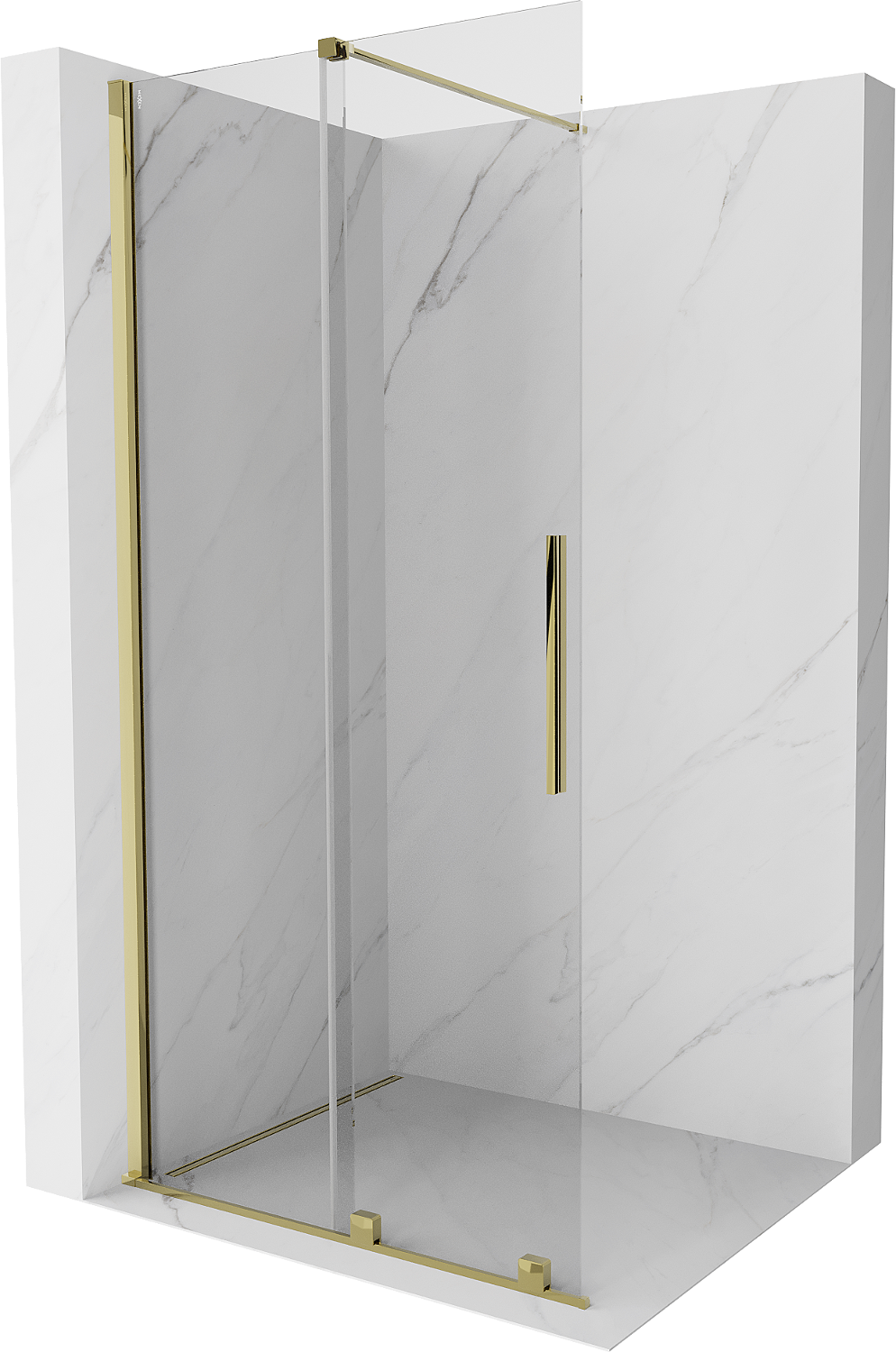Mexen Velar drzwi prysznicowe rozsuwane Walk-in 75 cm, transparent, złote - 871-075-000-03-50