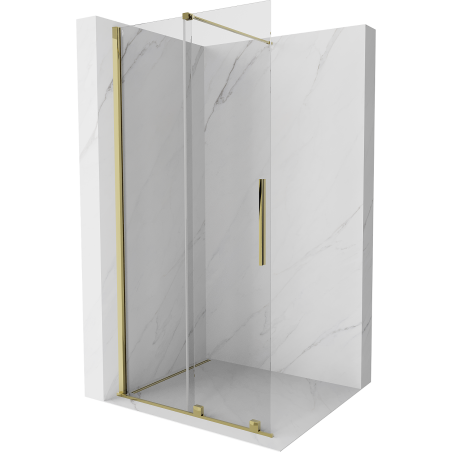 Mexen Velar drzwi prysznicowe rozsuwane Walk-in 85 cm, transparent, złote - 871-085-000-03-50