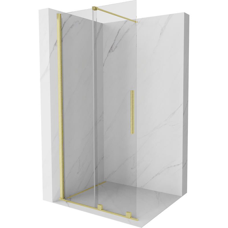 Mexen Velar drzwi prysznicowe rozsuwane Walk-in 75 cm, transparent, złote szczotkowane - 871-075-000-03-55