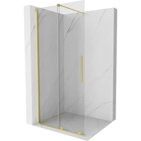 Mexen Velar drzwi prysznicowe rozsuwane Walk-in 75 cm, transparent, złote szczotkowane - 871-075-000-03-55