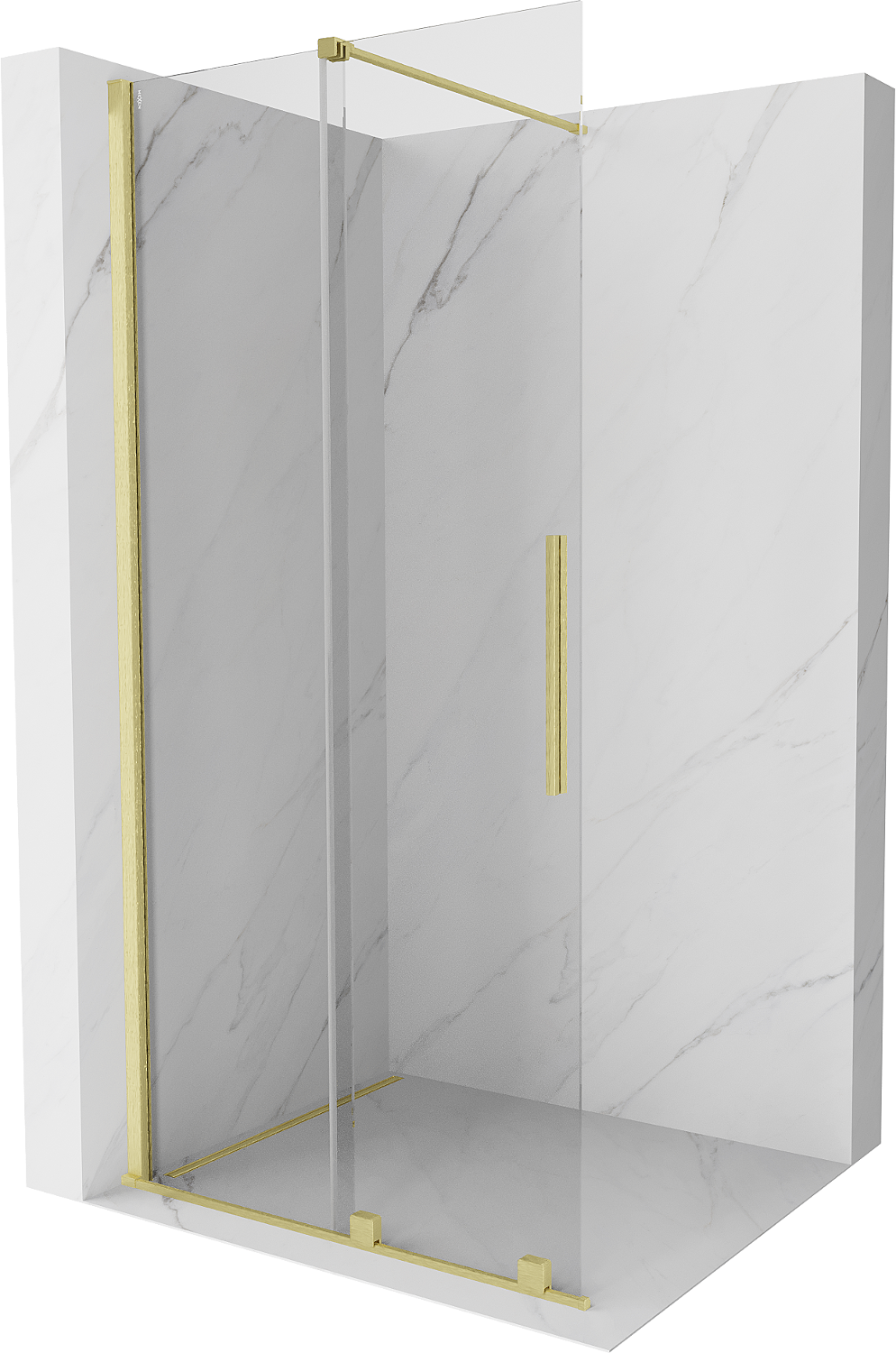 Mexen Velar drzwi prysznicowe rozsuwane Walk-in 80 cm, transparent, złote szczotkowane - 871-080-000-03-55