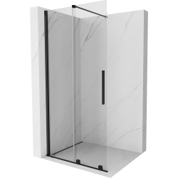 Mexen Velar drzwi prysznicowe rozsuwane Walk-in 100 cm, transparent, czarne - 871-100-000-03-70