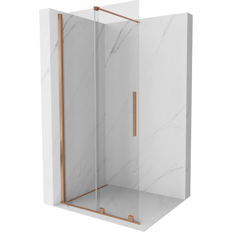 Mexen Velar drzwi prysznicowe rozsuwane Walk-in 75 cm, transparent, miedź szczotkowana - 871-075-000-03-65