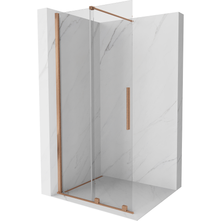 Mexen Velar drzwi prysznicowe rozsuwane Walk-in 80 cm, transparent, miedź szczotkowana - 871-080-000-03-65
