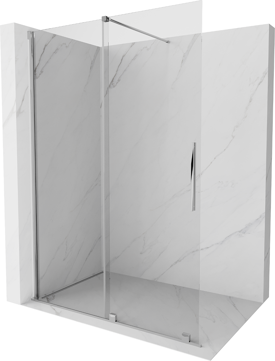 Mexen Velar drzwi prysznicowe rozsuwane Walk-in 160 cm, transparent, chrom - 871-160-000-03-01
