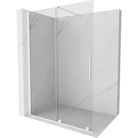 Mexen Velar drzwi prysznicowe rozsuwane Walk-in 150 cm, transparent, białe - 871-150-000-03-20
