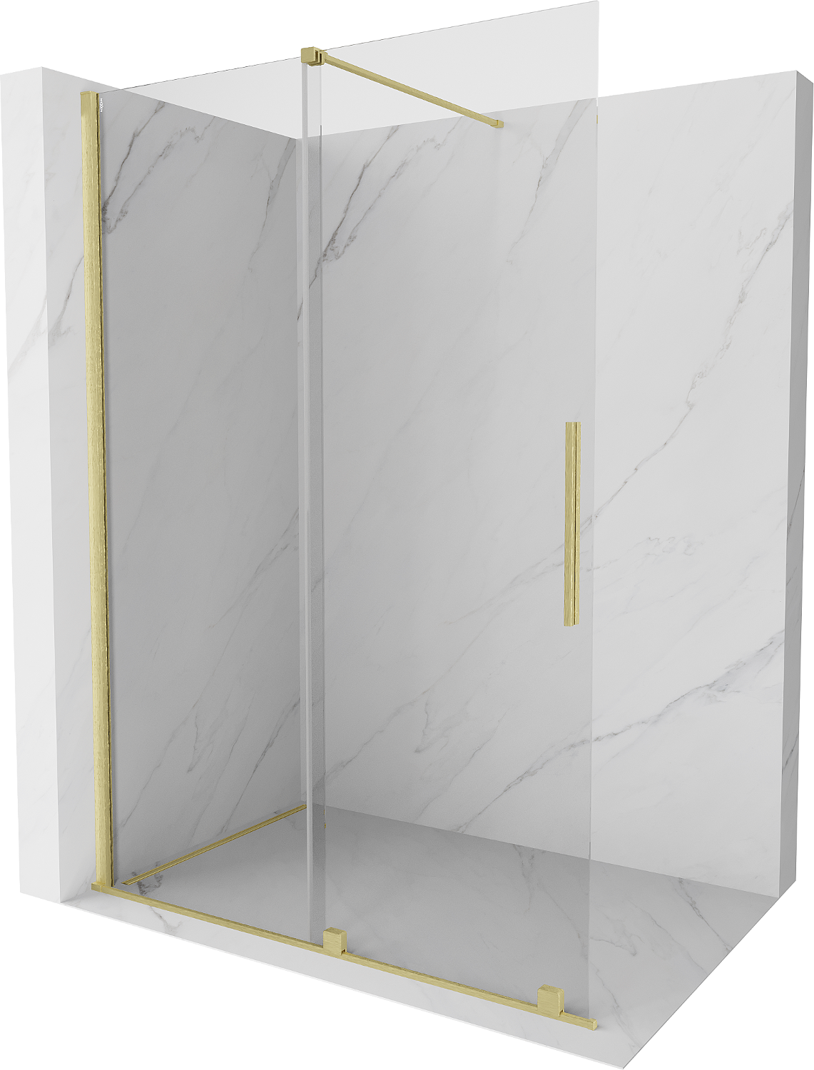 Mexen Velar drzwi prysznicowe rozsuwane Walk-in 160 cm, transparent, złote szczotkowane - 871-160-000-03-55
