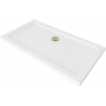 Mexen Flat brodzik prostokątny slim 140 x 70 cm, biały, syfon złoty - 40107014G