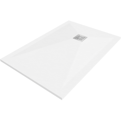 Mexen Stone+ kompozitní čtvercová sprchová vana 80 x 70 cm, Bílá - 44107080