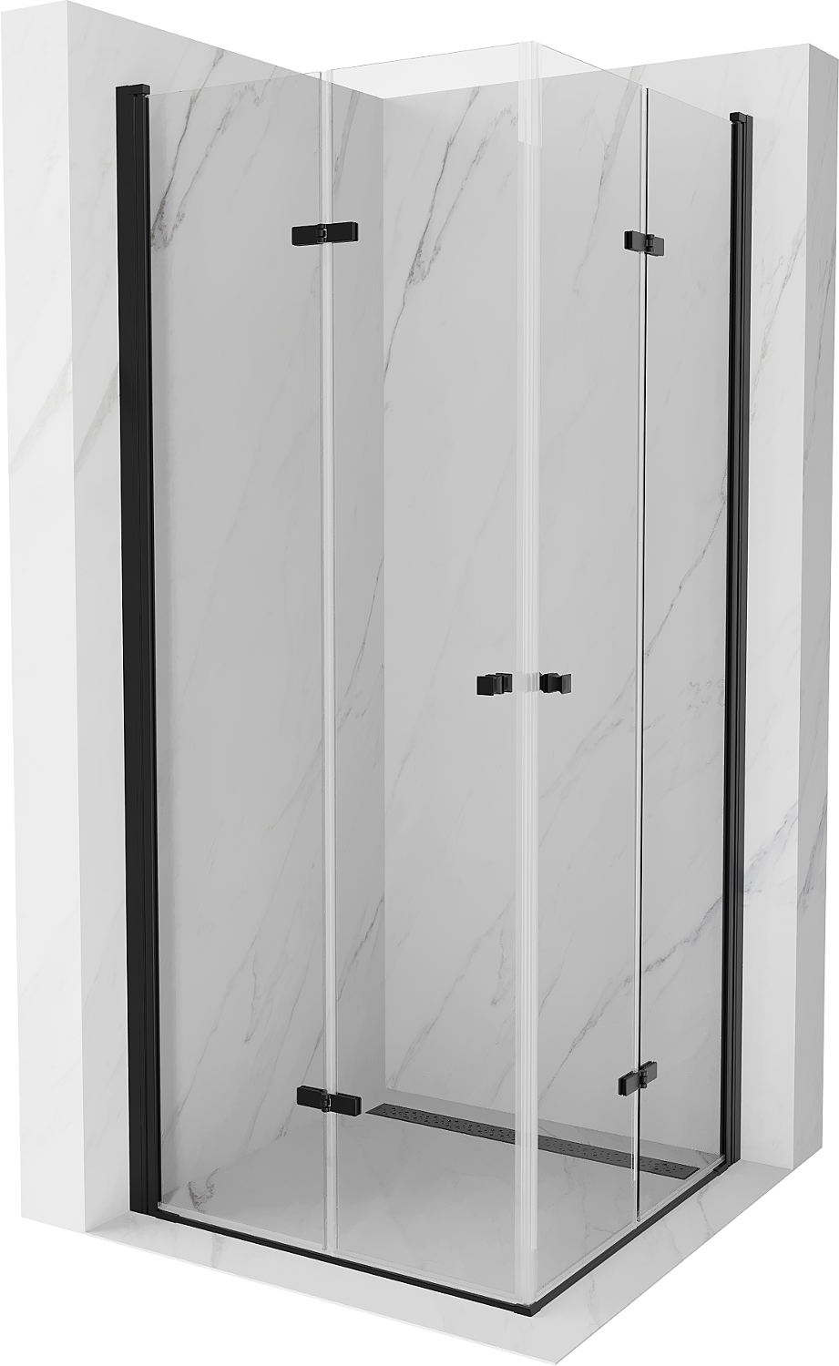 Mexen Lima Duo kabina prysznicowa składana 90 x 90 cm, transparent, czarna - 856-090-090-70-00-02