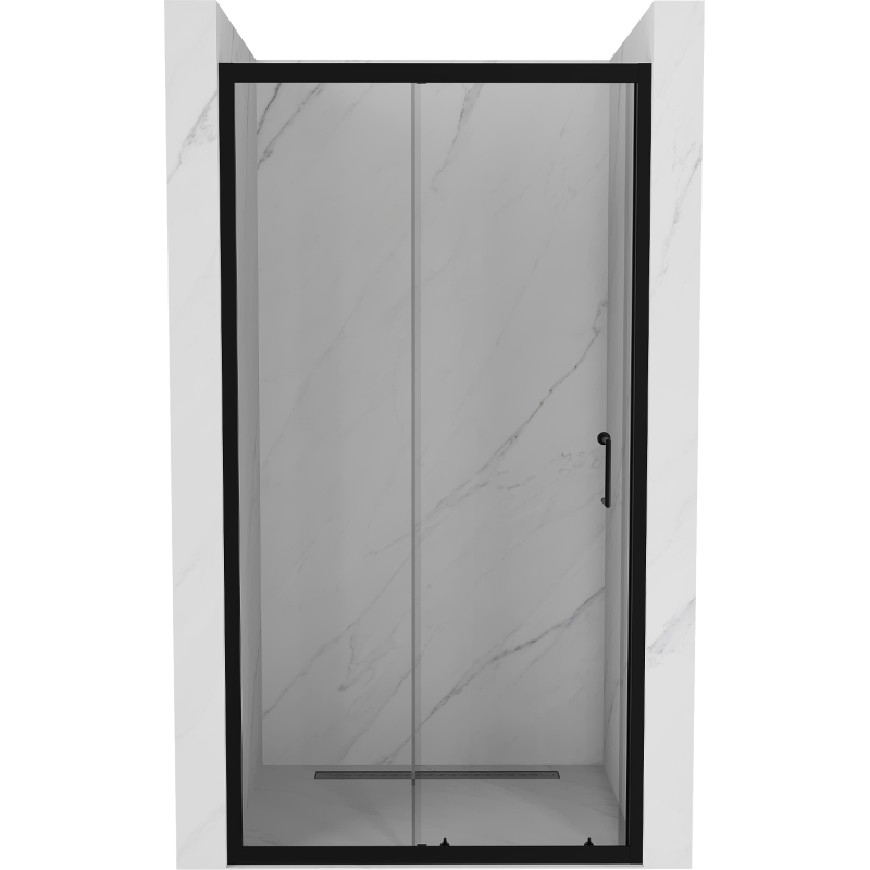 Mexen Apia drzwi prysznicowe rozsuwane 135 cm, transparent, czarne - 845-135-000-70-00