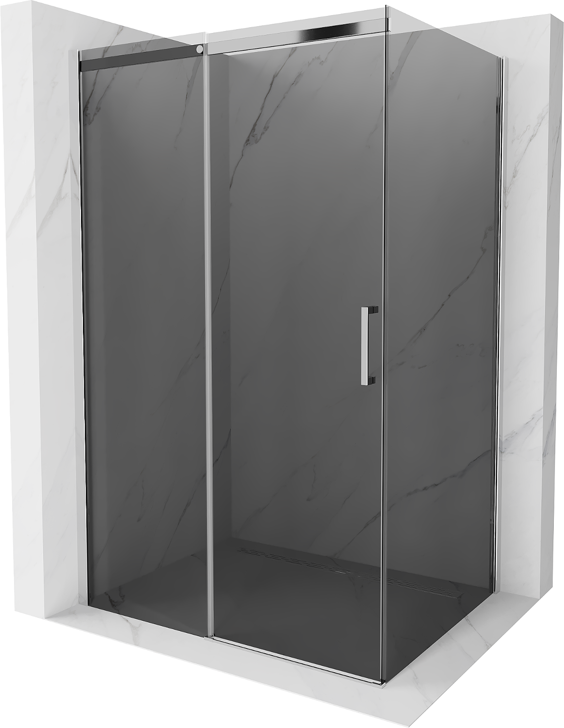 Mexen Omega kabina prysznicowa rozsuwana 130 x 80 cm, grafit, chrom - 825-130-080-01-40