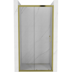 Mexen Apia drzwi prysznicowe rozsuwane 145 cm, transparent, złote - 845-145-000-50-00