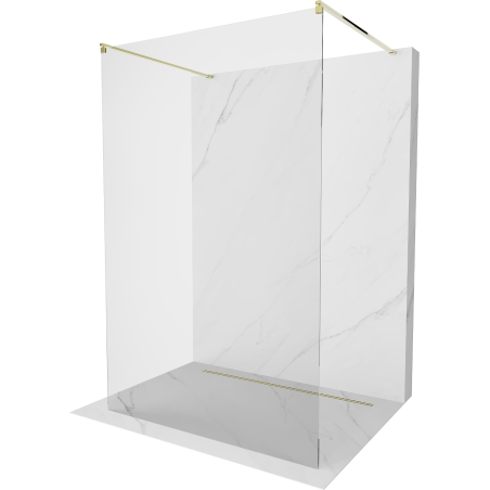 Mexen Kioto ścianka prysznicowa wolnostojąca 120 x 200 cm, transparent 8 mm, złota - 800-120-002-50-00