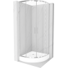 Mexen Rio kabina prysznicowa półokrągła 70 x 70 cm, transparent, chrom + brodzik Rio, biały - 863-070-070-01-00-4710