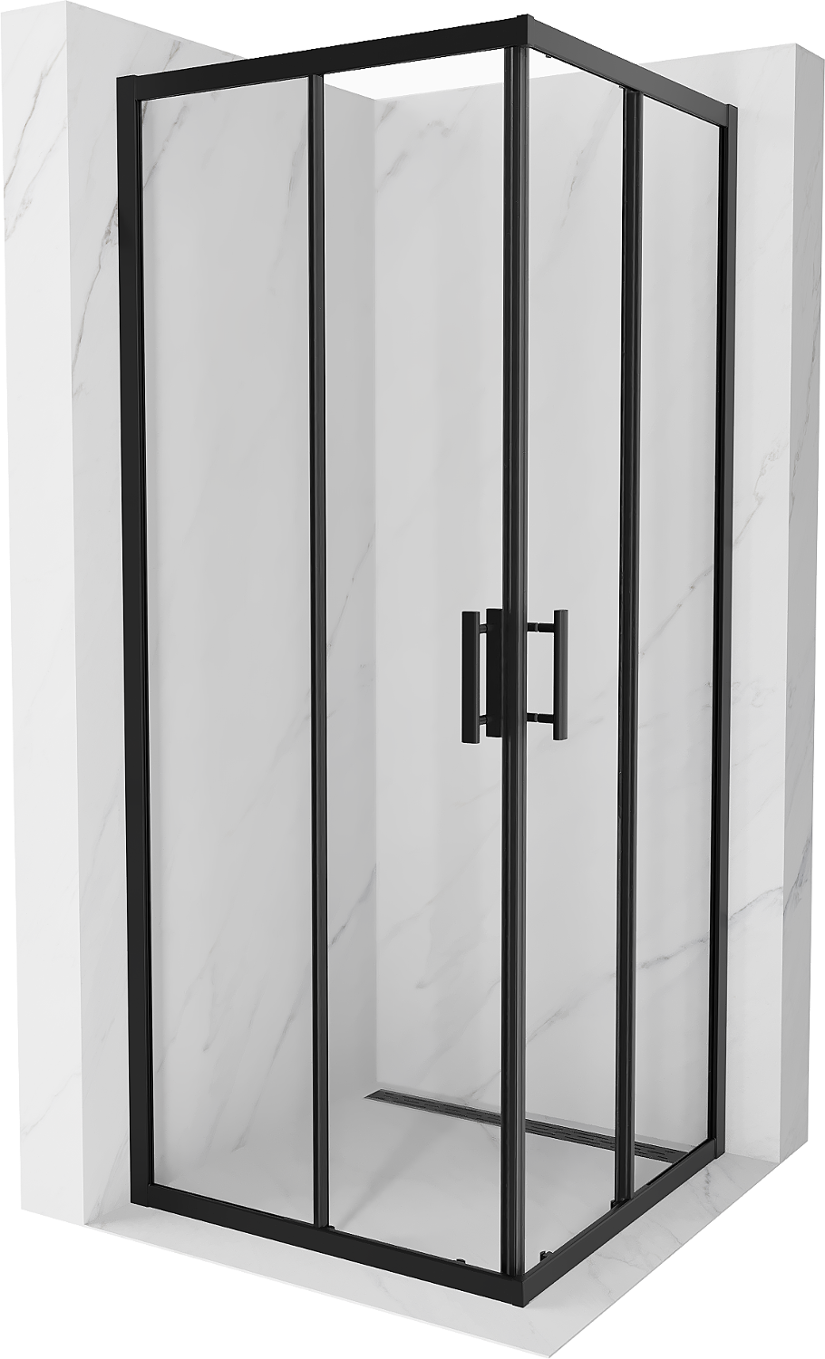 Mexen Rio kabina prysznicowa kwadratowa 80 x 80 cm, transparent, czarna - 860-080-080-70-00
