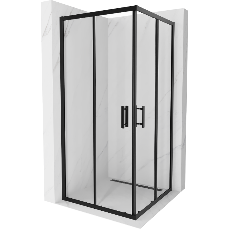 Mexen Rio kabina prysznicowa kwadratowa 90 x 90 cm, transparent, czarna - 860-090-090-70-00