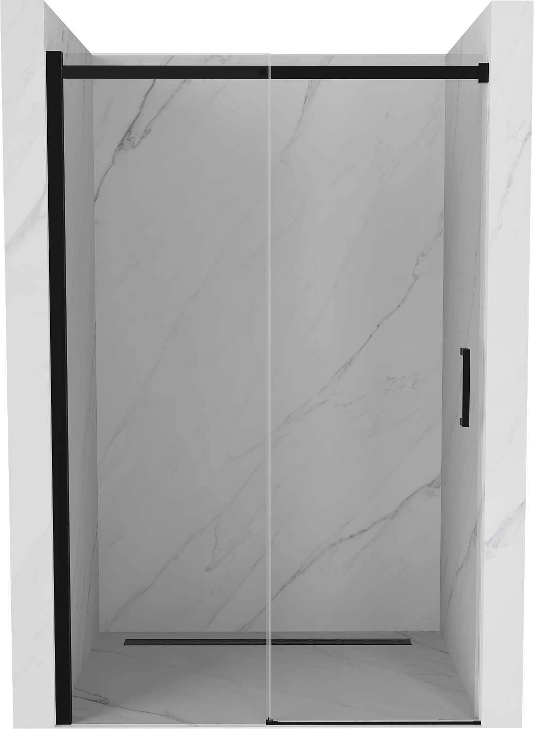 Mexen Omega drzwi prysznicowe rozsuwane 160 cm, transparent, czarne - 825-160-000-70-00