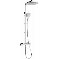 Mexen CQ33 odkrytý sprchový set s dešťovou sprchovou hlavicí a termostatickou sprchovou baterií, Chromovaná - 772503395-00