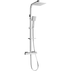 Mexen CQ45 odkrytý sprchový set s dešťovou sprchovou hlavicí a termostatickou sprchovou baterií, Chromovaná - 772504595-00