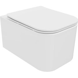 Mexen Elis WC mísa Rimless s pomalu padající deskou slim, duroplast, Bílá - 30910600
