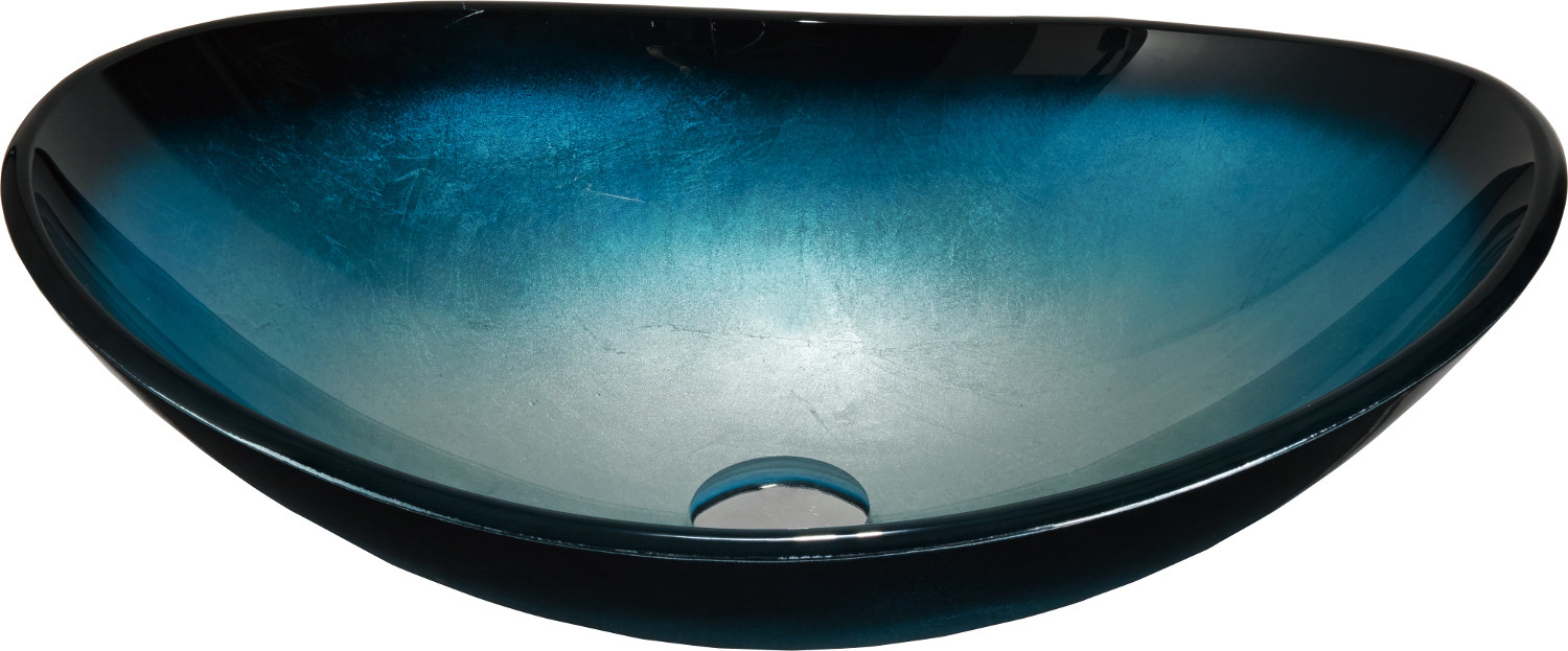 Mexen Sonia szklana umywalka nablatowa 54 x 37 cm, niebieska - 24145447