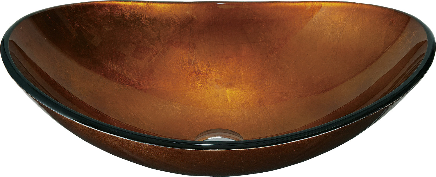 Mexen Sonia szklana umywalka nablatowa 54 x 37 cm, złota - 24145450