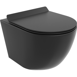 Mexen Lena miska wc Rimless z deską wolnoopadającą slim, duroplast, czarna mat - 30220185