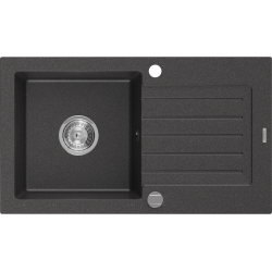 Mexen Pablo zlewozmywak granitowy 1-komorowy z ociekaczem 752 x 436 mm, czarny nakrapiany - 6510751010-76